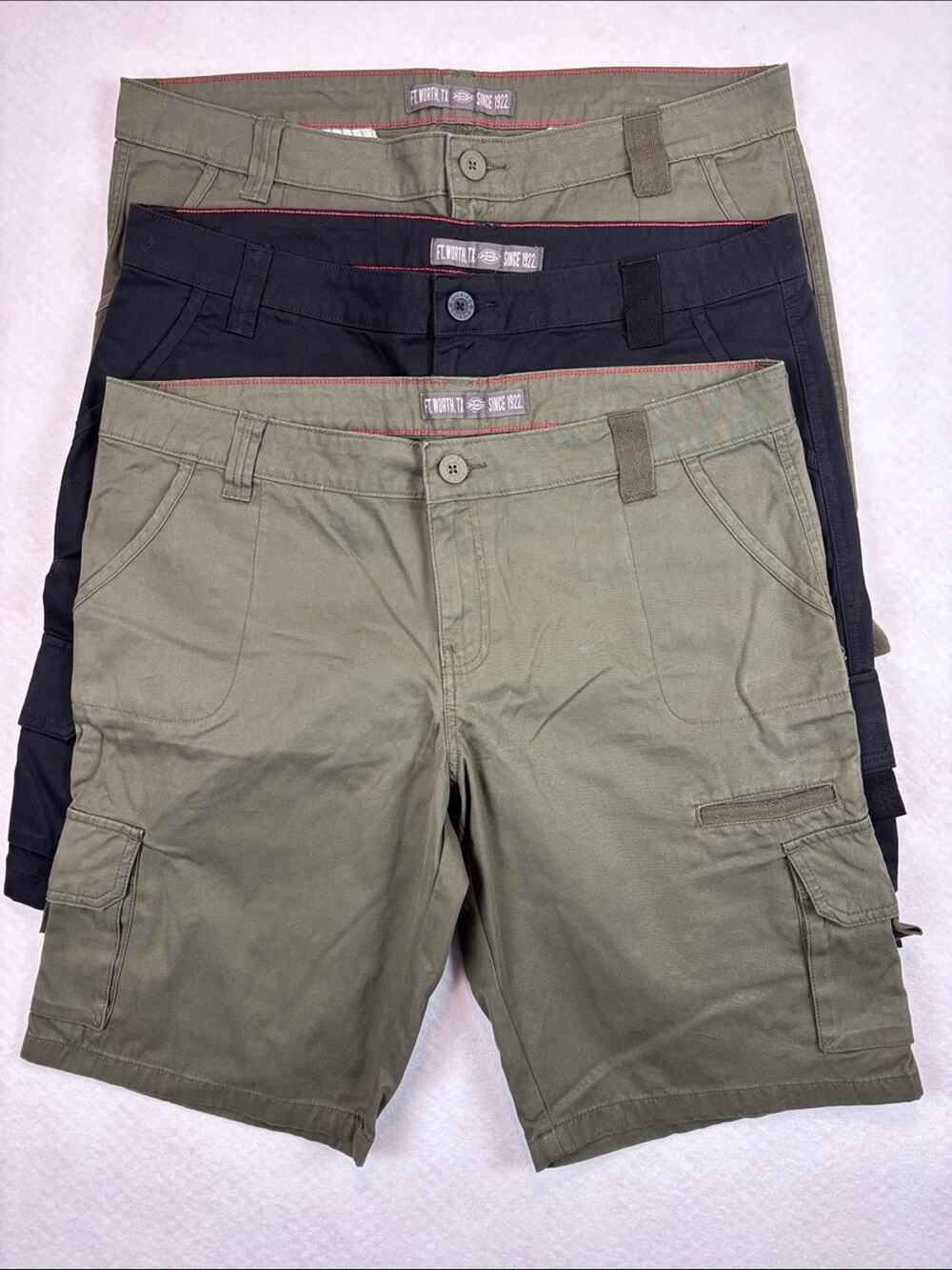 Lot of 3 Dickies NWOT Women’s Relaxed Cargo Shorts Size 16 Olive Black Workwear